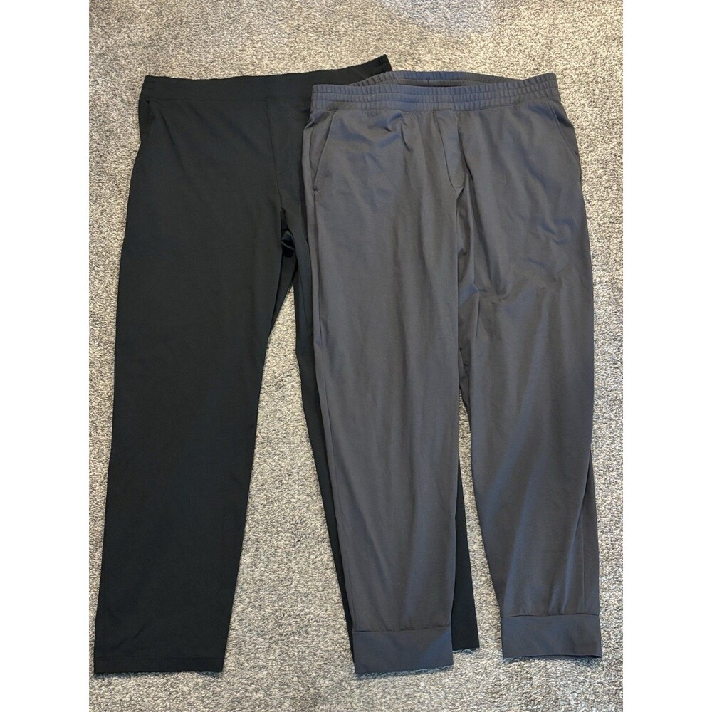 Uniqlo Ultra Stretch Active Jogger Pants Mens XXL Dry Ex Tapered Black Gray